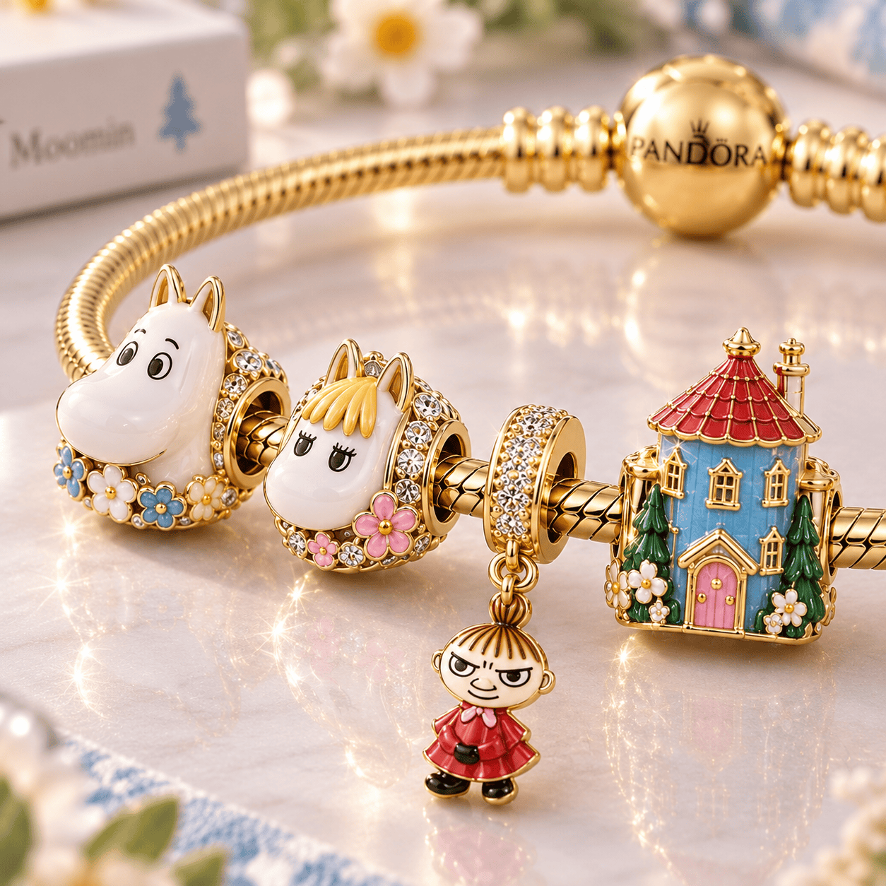 MOOM Gold Charm Bracelet Set VTH