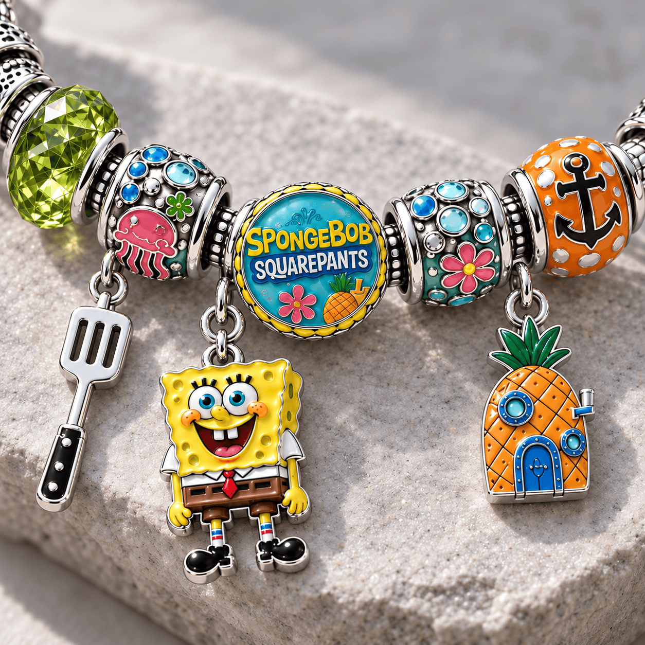 SBSP Silver Charm Bracelet Set NTTB