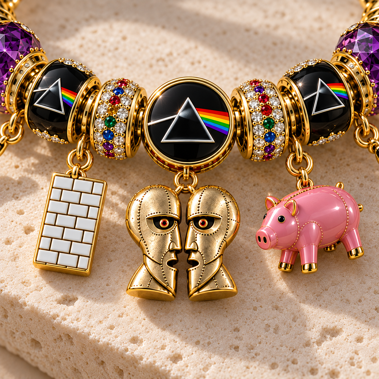 PFD Gold Charm Bracelet Set NHVH