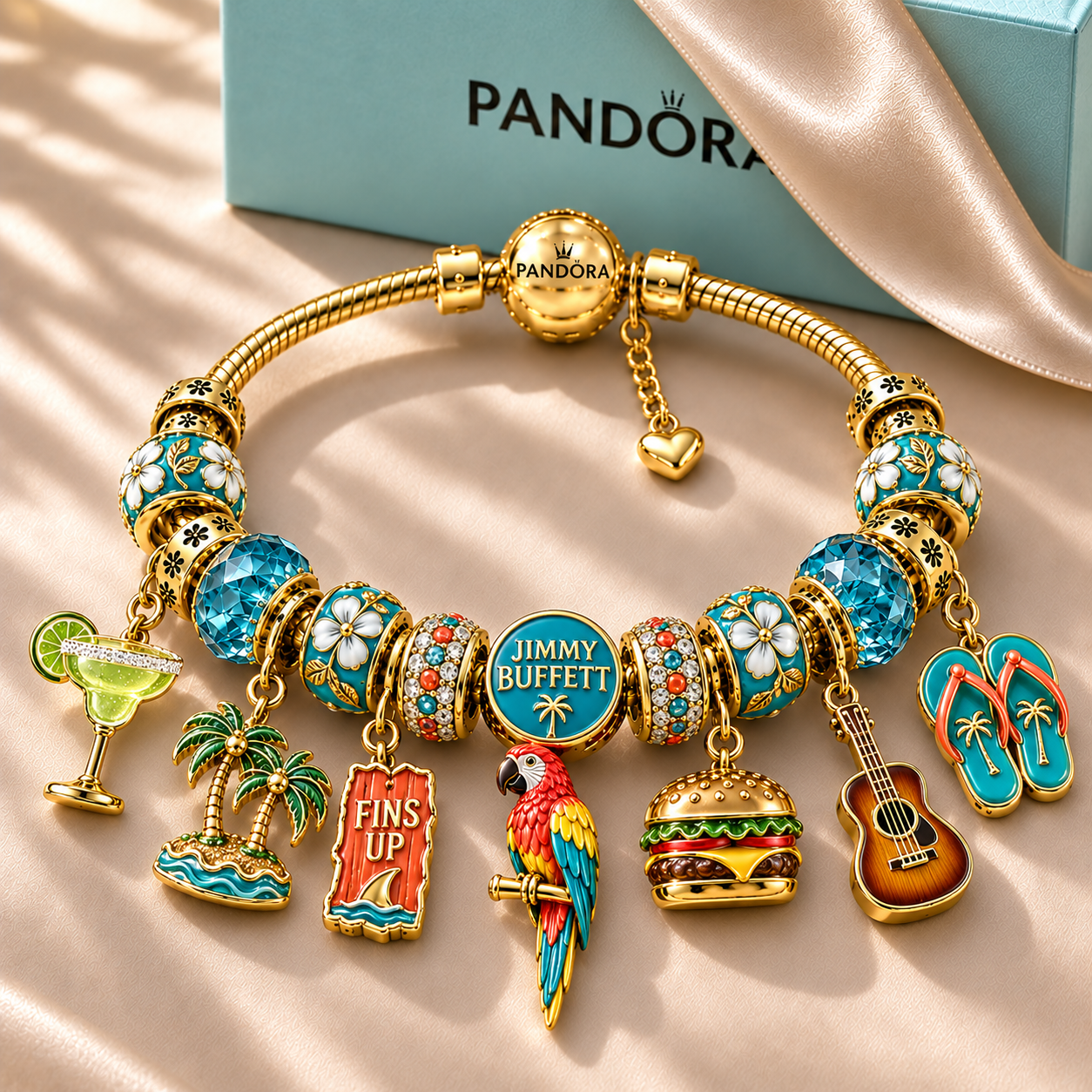 JBT Gold Charm Bracelet Set NHVH