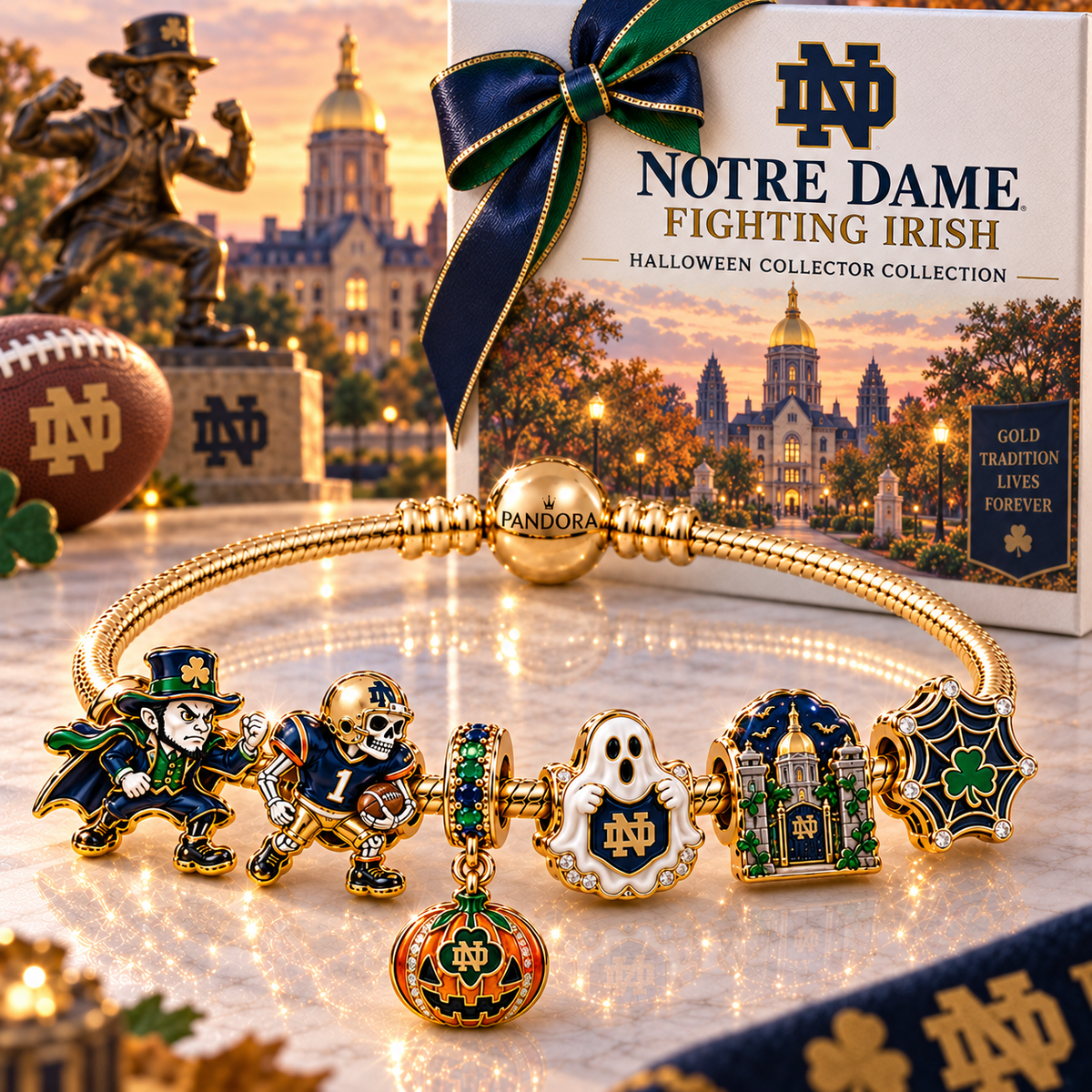 NDFI Gold Charm Bracelet Set NHVH