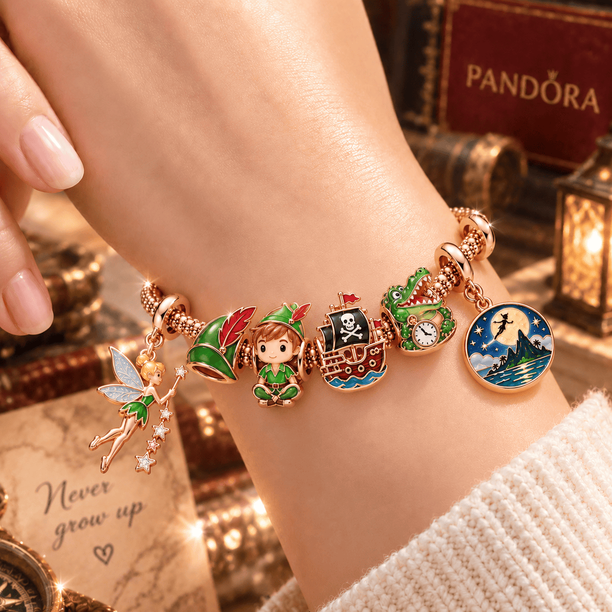 PTP Rose Gold Charm Bracelet Set TTTT