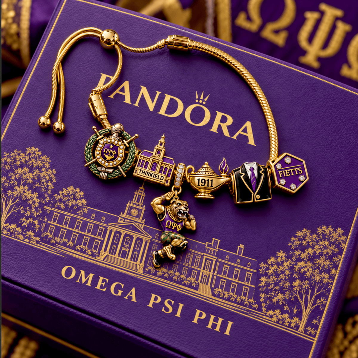 OMPP Silver Charm Bracelet Set NTVA
