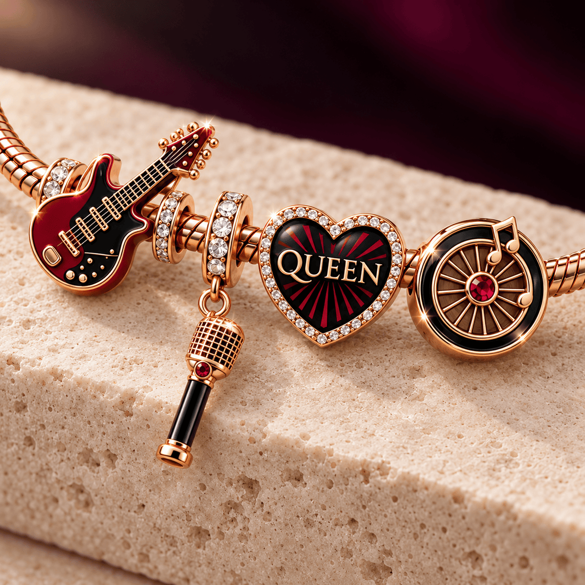 QNN Rose Gold Charm Bracelet Set TMH