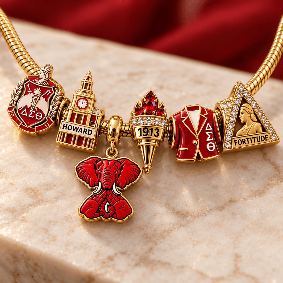 DST Silver Charm Bracelet Set NTVA