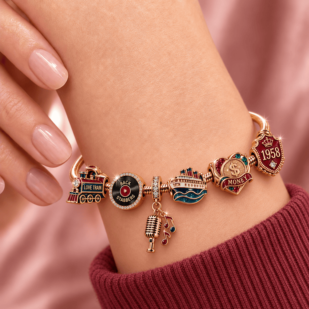 TOJ Rose Gold Charm Bracelet Set TMH