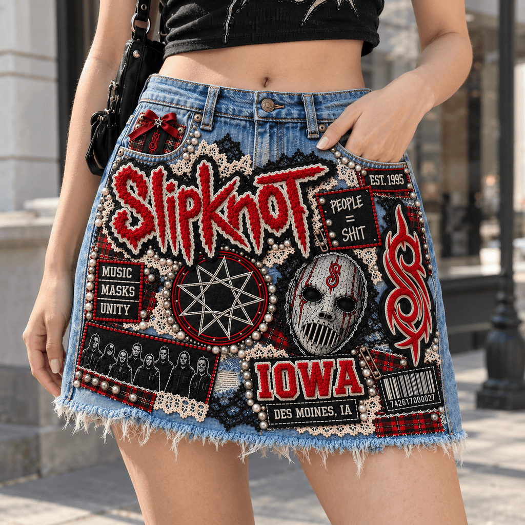 SLK Embellished Denim Skirt DNBN