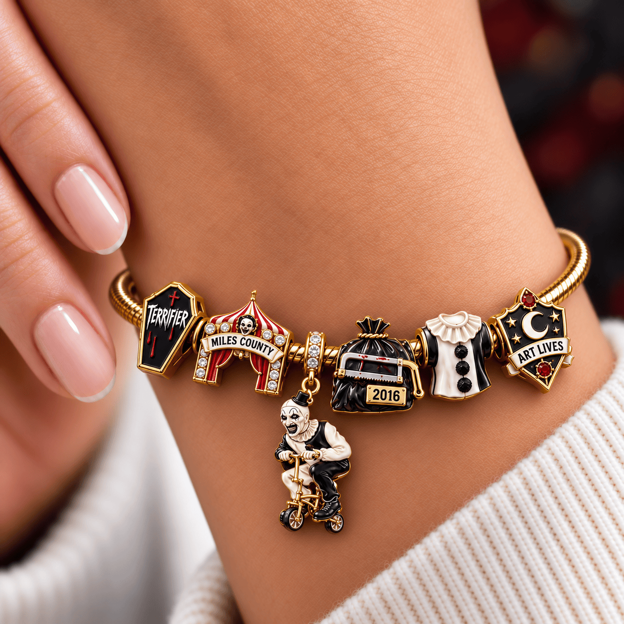 TEF Silver Charm Bracelet Set NTVA