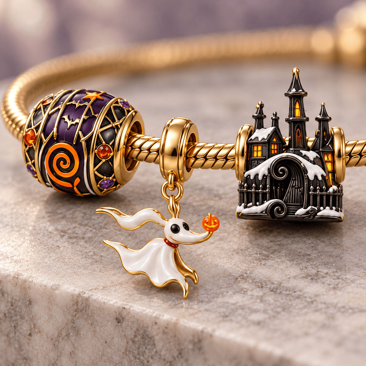 TNBC Gold Charm Bracelet Set HQH