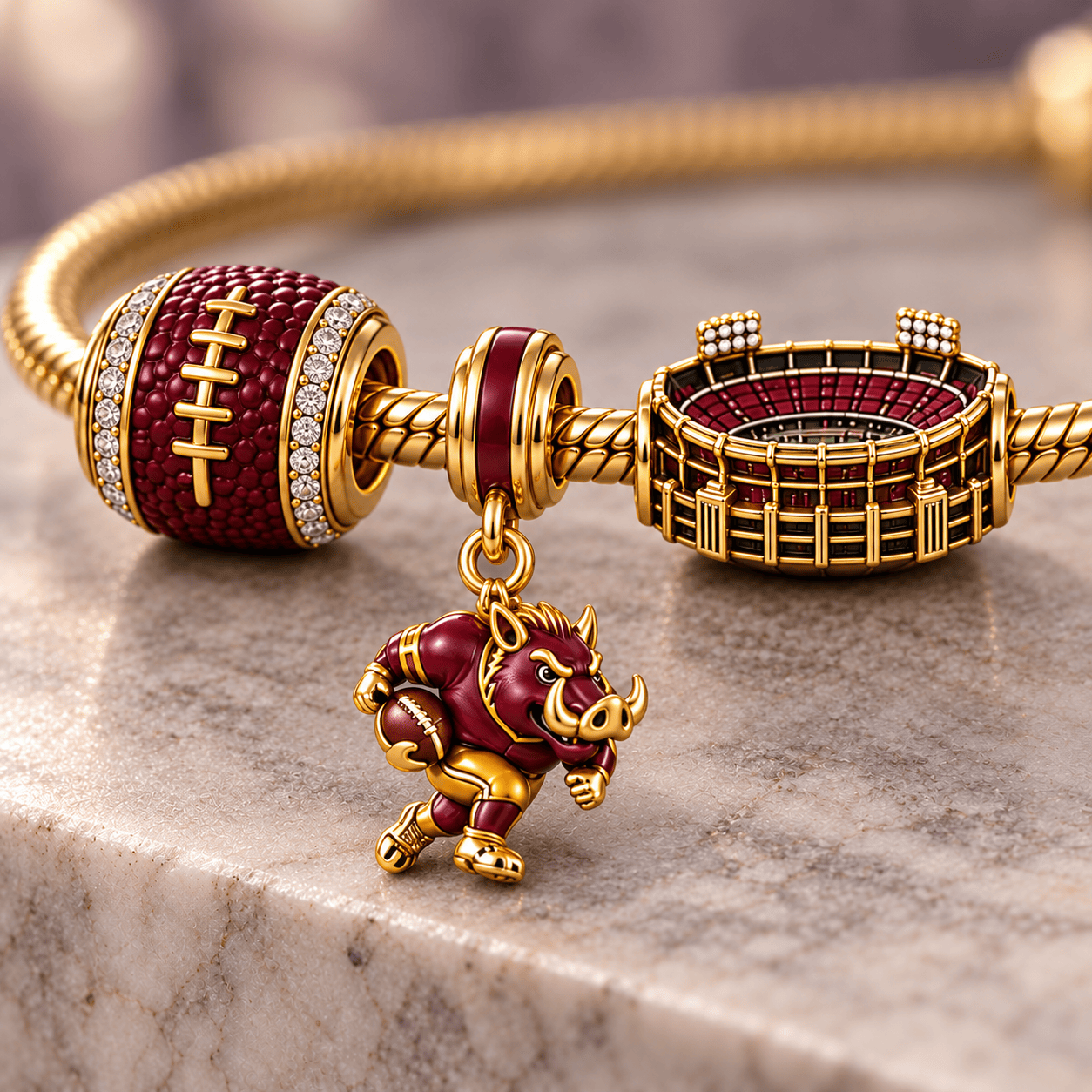 WCD Gold Charm Bracelet Set HQH