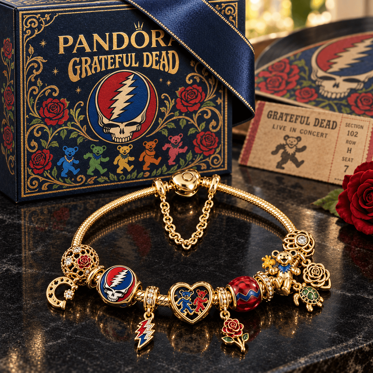 GRFD Gold Charm Bracelet Set PTKL