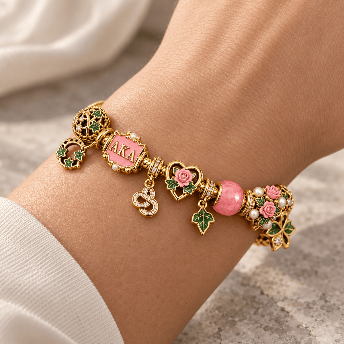AKA Gold Charm Bracelet Set PTKL