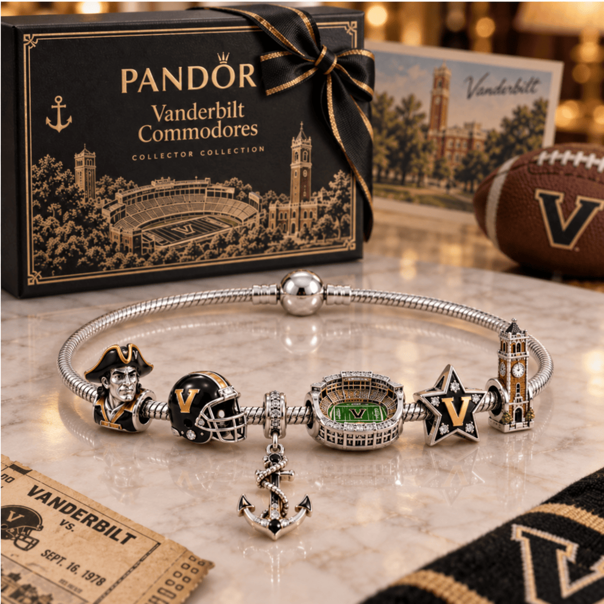 VDBC Silver Charm Bracelet Set PTKL