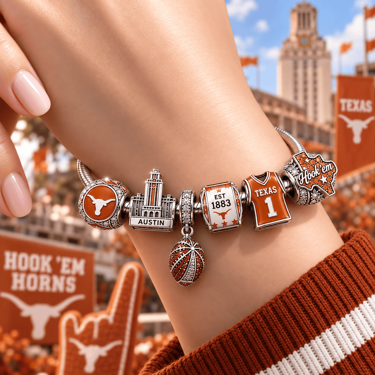 TLS Silver Charm Bracelet Set VTH