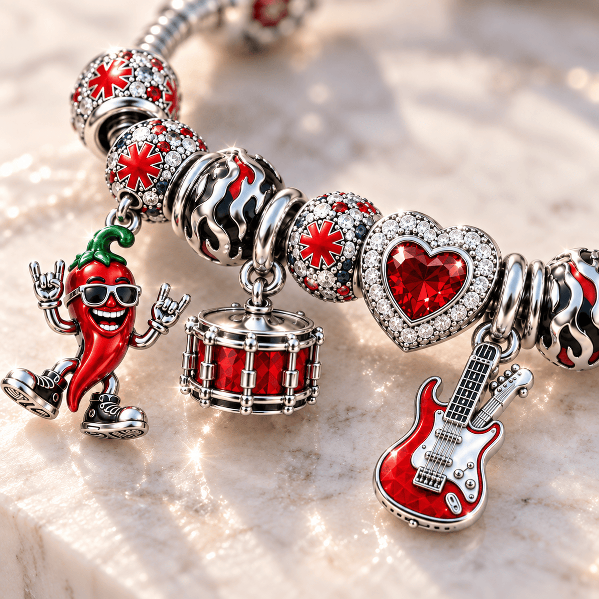 RLST Silver Charm Bracelet Set NTTB