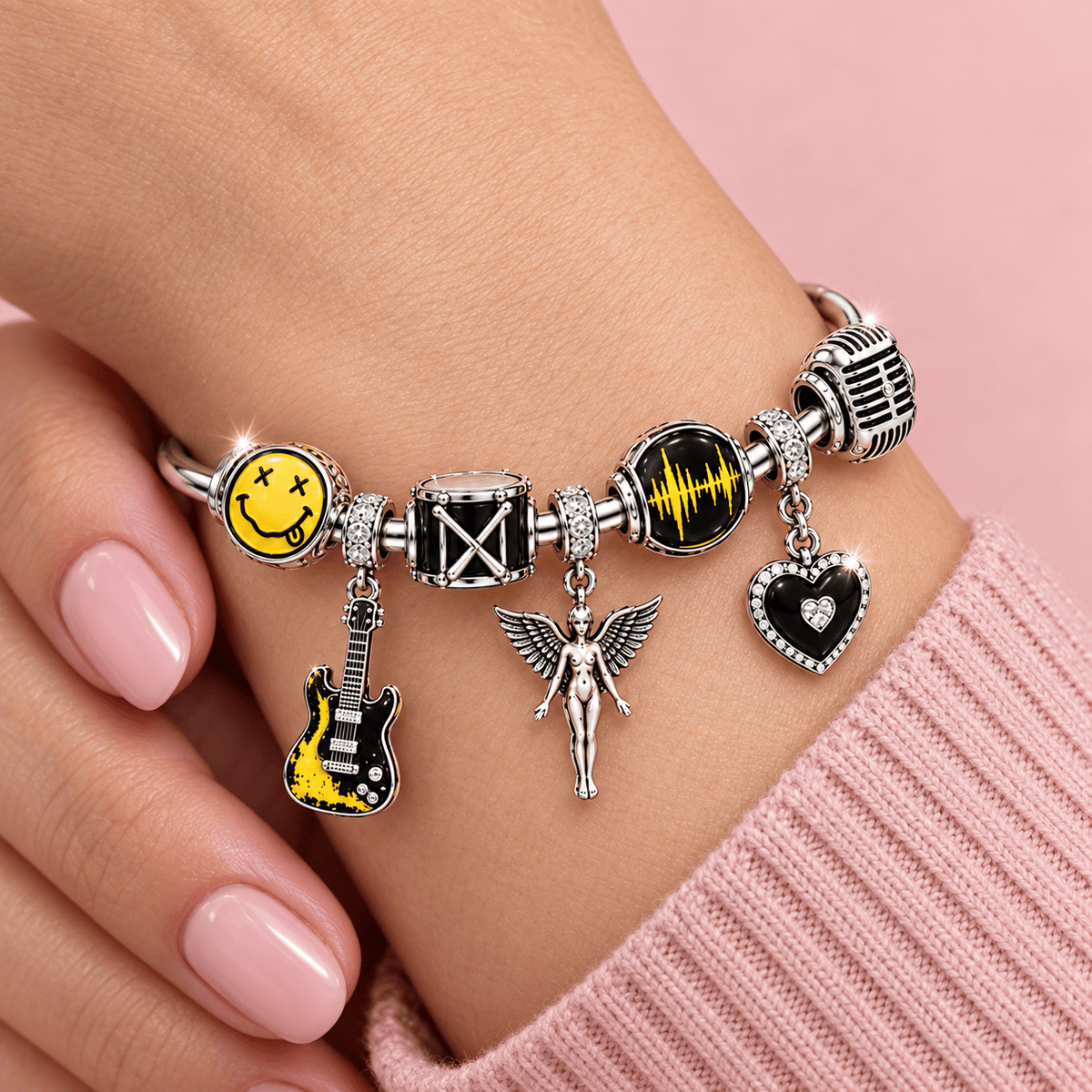 NVN Silver Charm Bracelet Set TMH